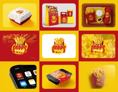 Oopps Potato Restaurant - logo & Visual brand identity