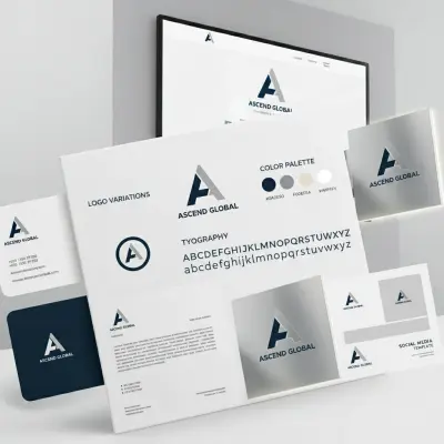 تصميم هوية بصرية متكاملة لشركة ASCEND GLOBAL