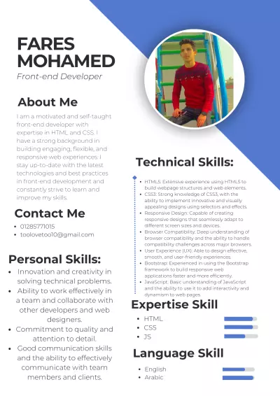 تصميم cv باحترافية