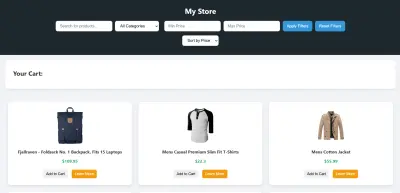 مشروع Simple E-commerce Store - متجر إلكتروني بـ JavaScript