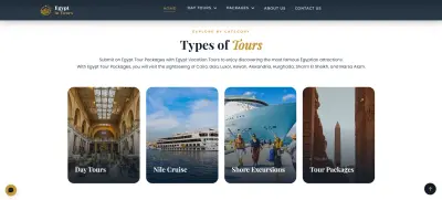 صورة العمل موقع الكتروني كامل لشركه رحلات سياحيه egypt in tours