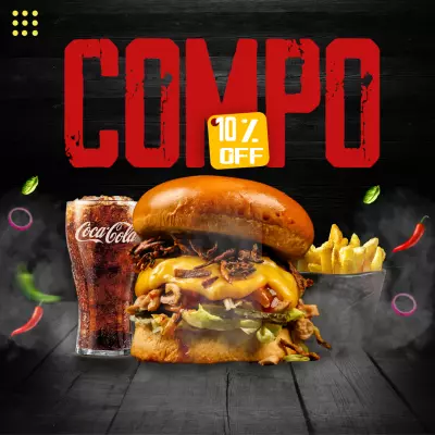 advertisement burger poster " اعلان لعروض كومبو البرجر لاحد المطاعم "