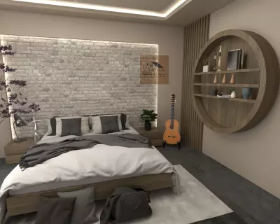 تصميم غرفة نوم شبابي هادئة