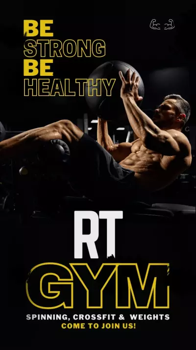 شعار وهوية بصرية وبوسترات لصالة تمارين