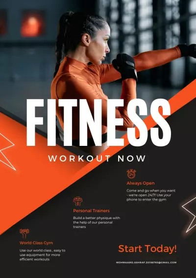 شعار وهوية بصرية وبوسترات لصالة تمارين