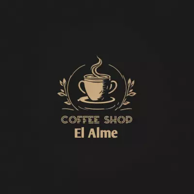 لوجو بسيط لمقهى العالمي