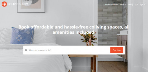 تصميم الصفحة الرئيسية لموقع Coliving