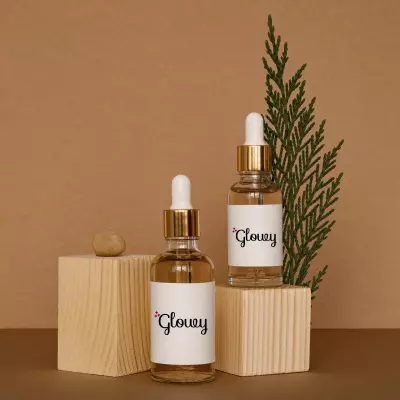 Glowy cosmetics brand logo