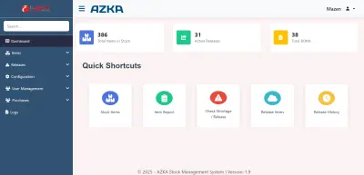 AZKA Stock Management System - نظام إدارة المخزون والمستودعات للشركات
