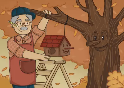 رسومات قصة بيت العصافير