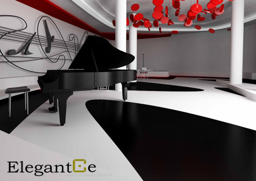 تصميم لقاعة تعليم موسيقى