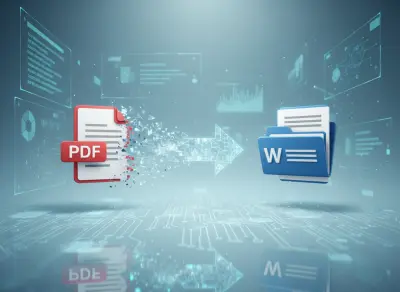 تصميم صورة بالذكاء الإصطناعي لخدمة تحويل ملفات PDF إلي ملفات Word.