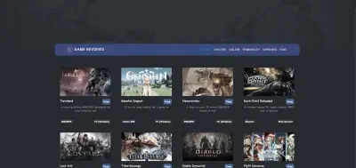 Games Website (Details about famous games and links to download)