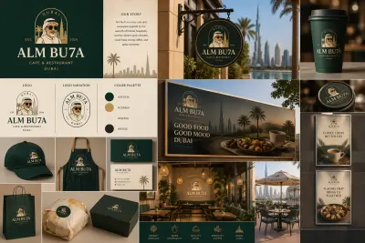 صورة العمل هوية بصرية لكافية ومطعم العم بوحة في دبي