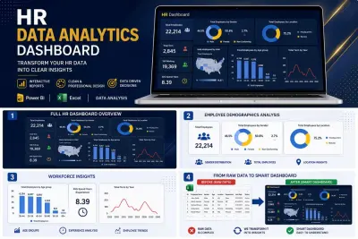 لوحة بيانات تفاعلية لتحليل القوى العاملة (HR Dashboard