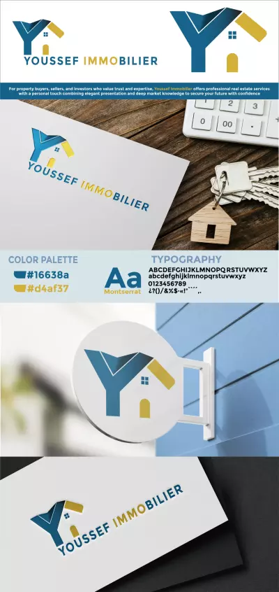 تصميم شعار وهوية بصرية لوكالة عقارية