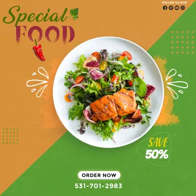 تصميم سوشيال ميديا لمطعم