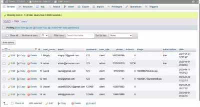 data base for the web