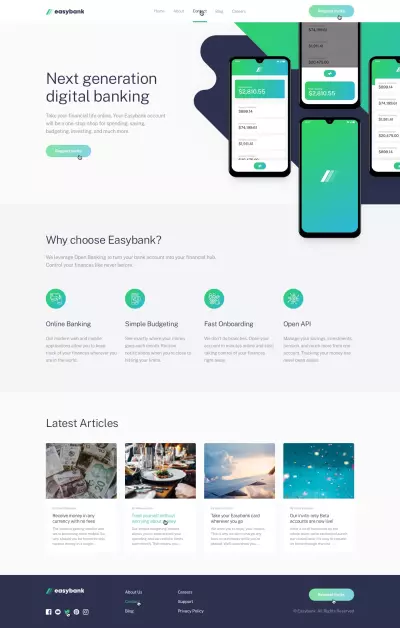Easy bank page