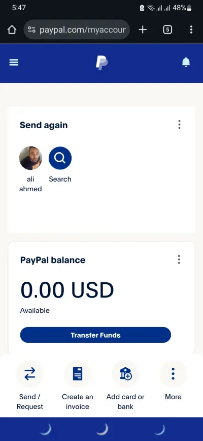 سوف اقوم بأنشاء حساب بيبال