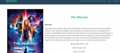 Movies website using react