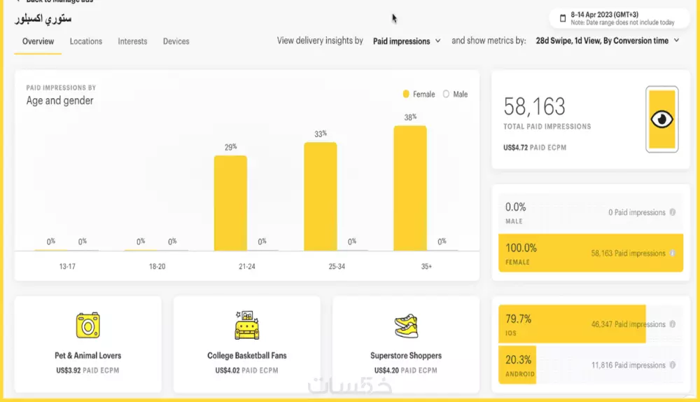 إدارة وانشاء حملات سناب شات