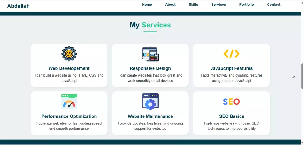 تصميم موقع شخصي احترافي (Portfolio) متجاوب على جميع الأجهزة