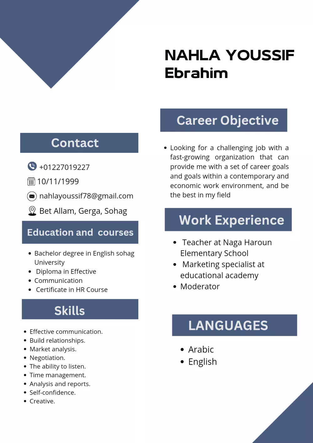 تصميم سيرة ذاتية احترافية