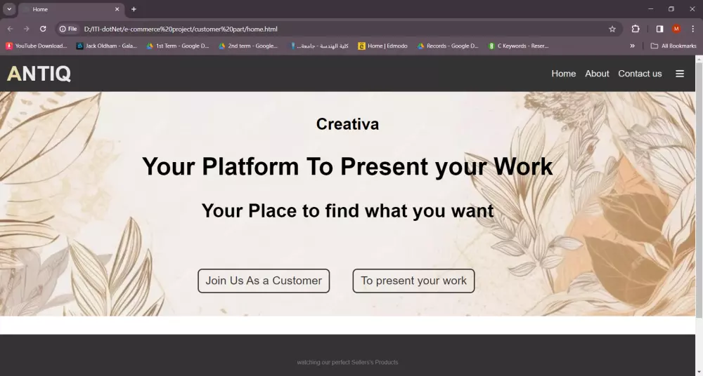 تصميم واجهة موقع الكتروني , الخدمة تتكون من تصميم صفحتين