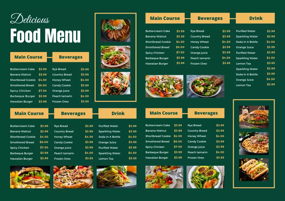 تصميم منيو(menu) ب 5 دولار فقط