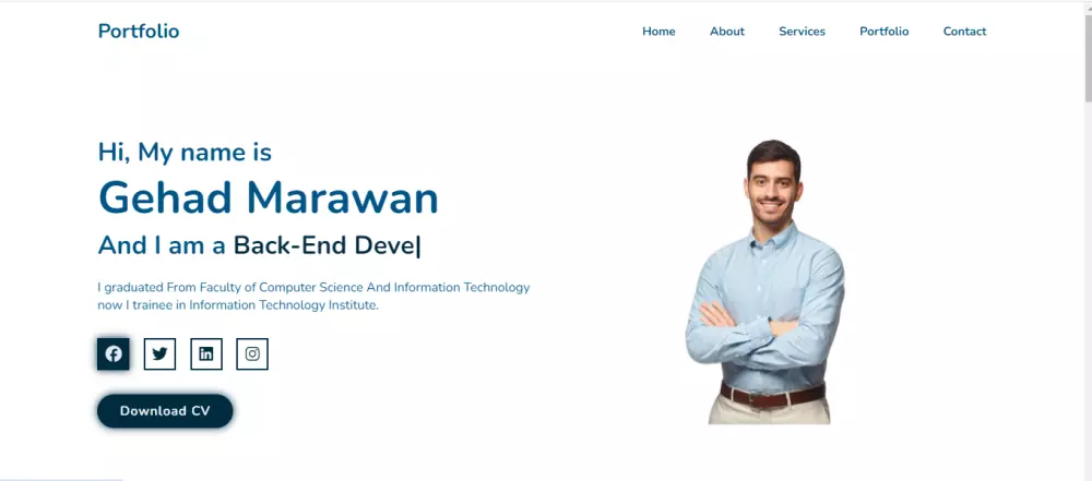 موقع ويب شخصي متوافق مع جميع الشاشات