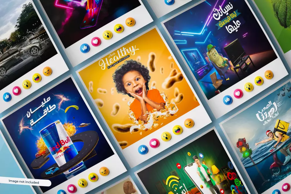 تصاميم سوشال ميديا والتصميمات المطبوعة