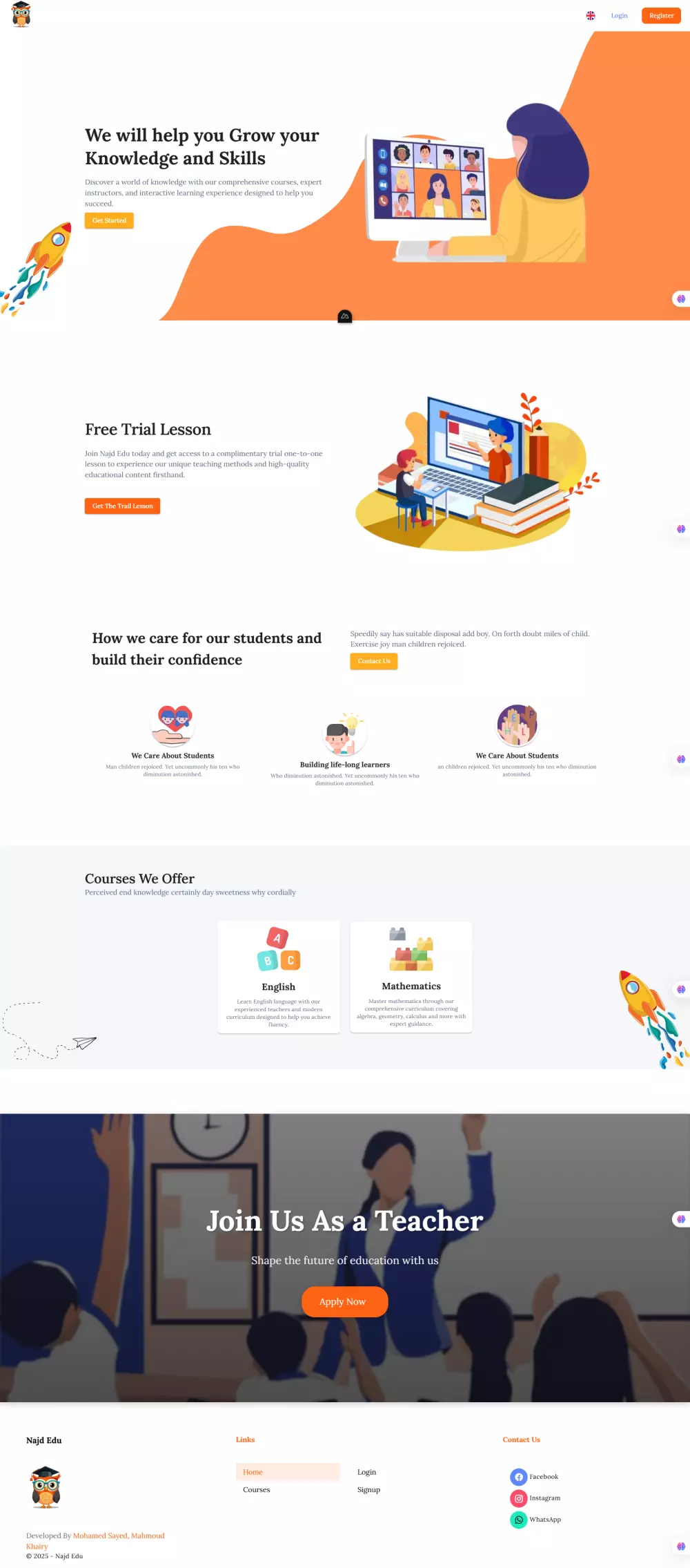 انشاء منصة تعليمية الكترونية للتعلم عن بعد