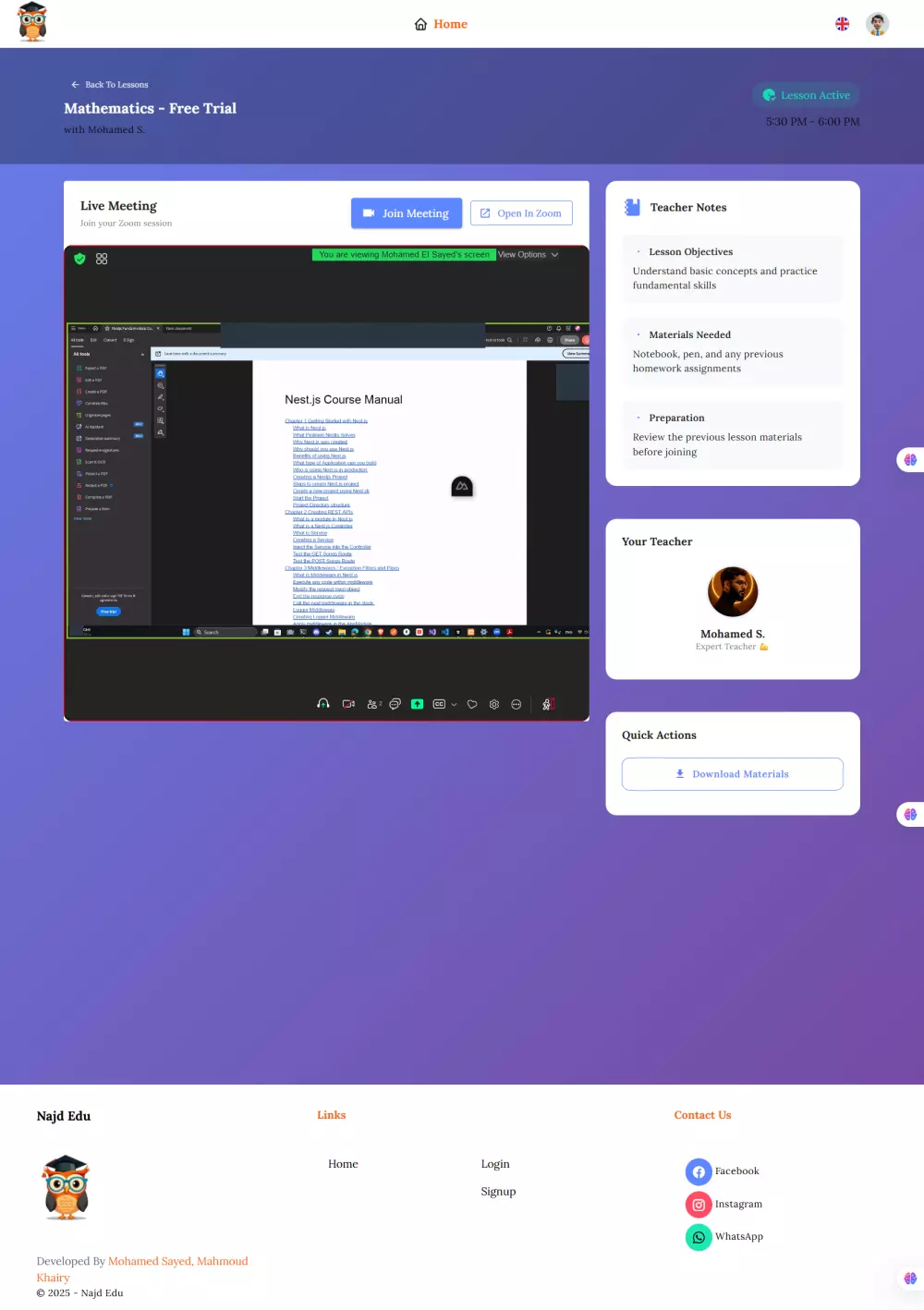 انشاء منصة تعليمية الكترونية للتعلم عن بعد