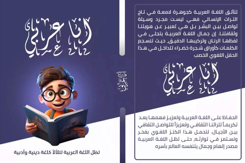 تصميم وجهين غلاف كتاب مميز لمادة اللغة العربية