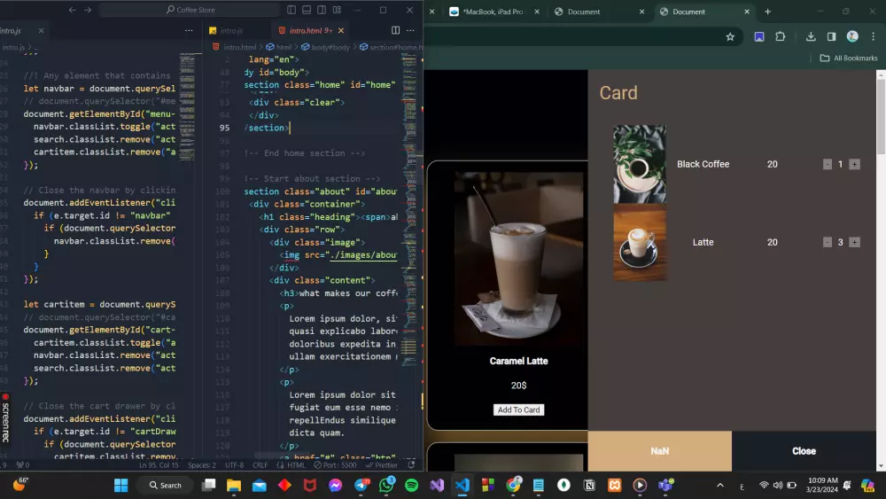 تصميم وتنفيذ وتعديل المواقع بإستخدام HTML و CSS و Js
