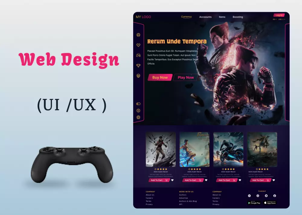 تصميم واجهة مستخدم لموقع Ui /UX Website