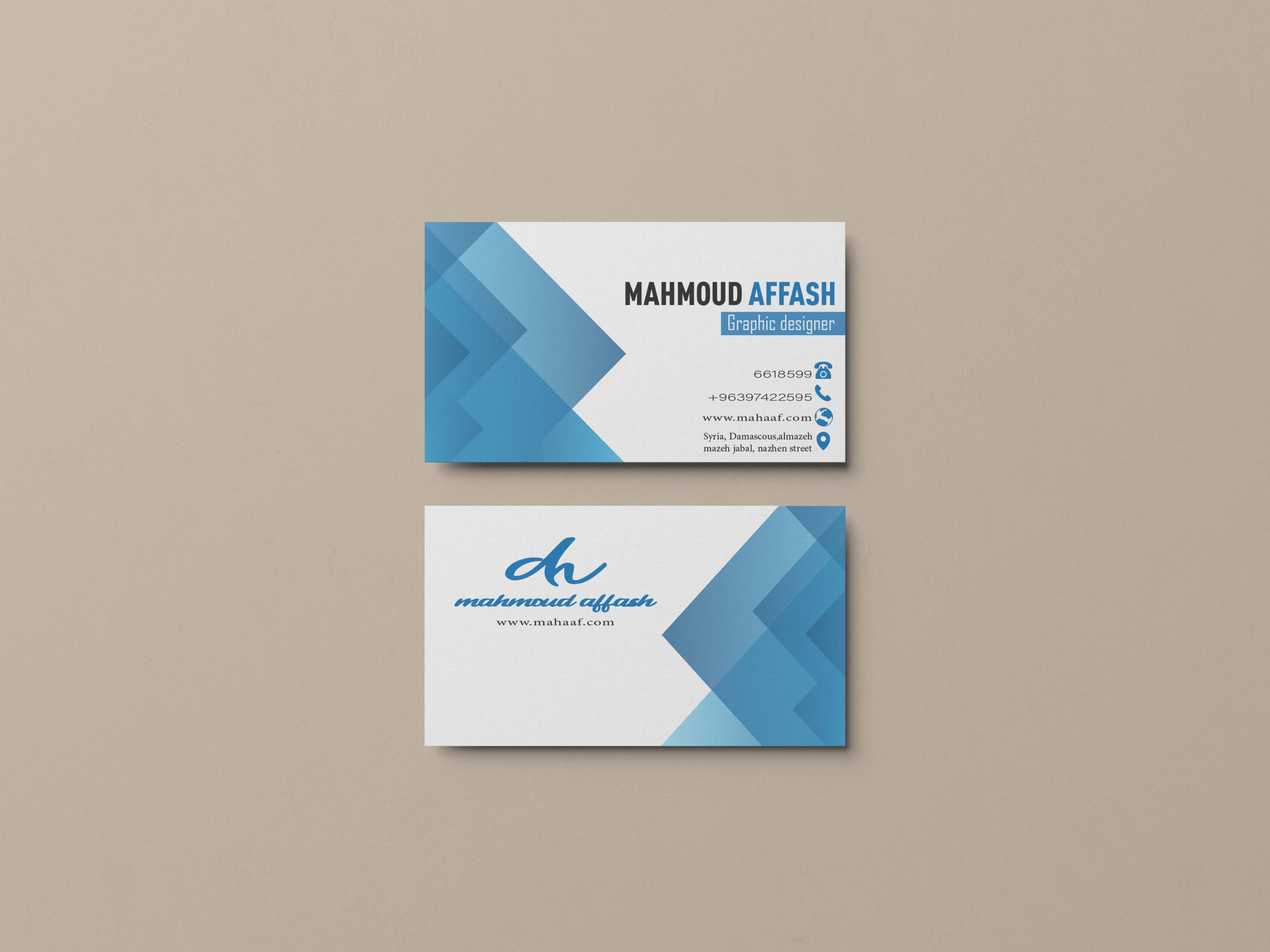 تصميم نموذجين لكرت شخصي احترافي وعليك الاختيار الافضل بينها