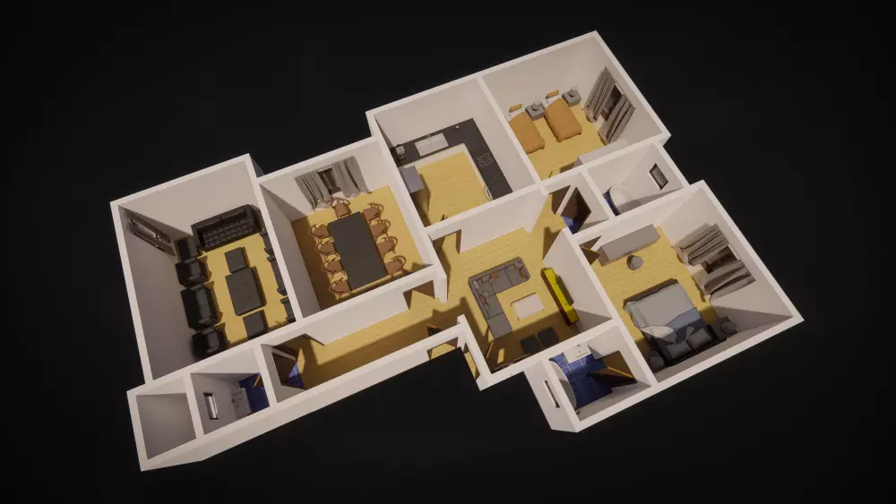 مخطط ثري دي 3D plan