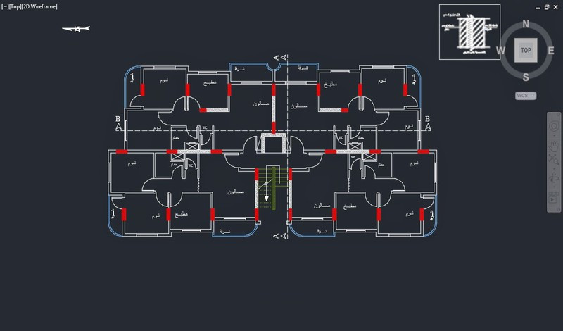 تصميم المخططات المعمارية كافة على برنامج الاوتوكاد