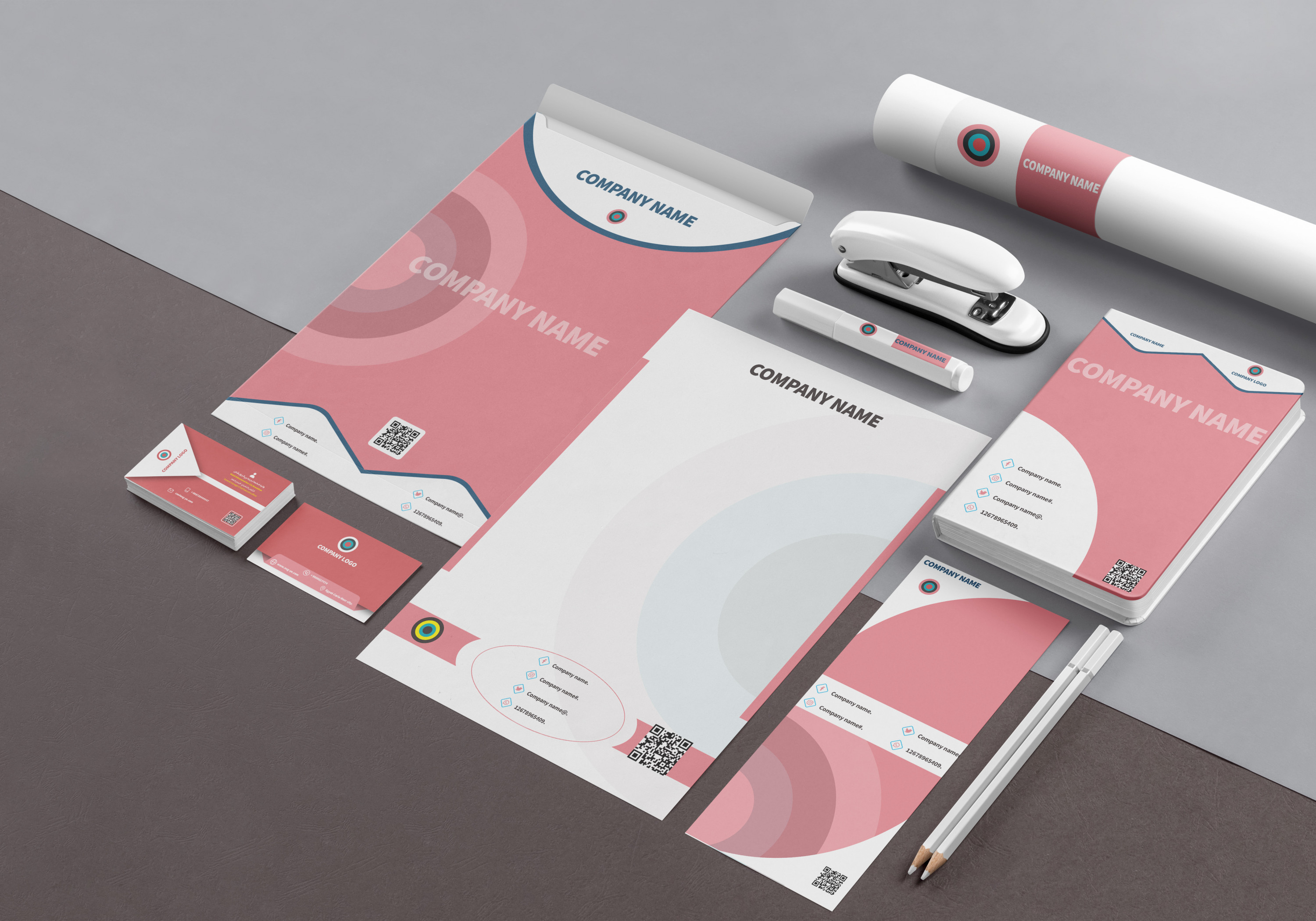 تصميم هوية بصرية كاملة وتصميم كرت شخصى وليترهيد.