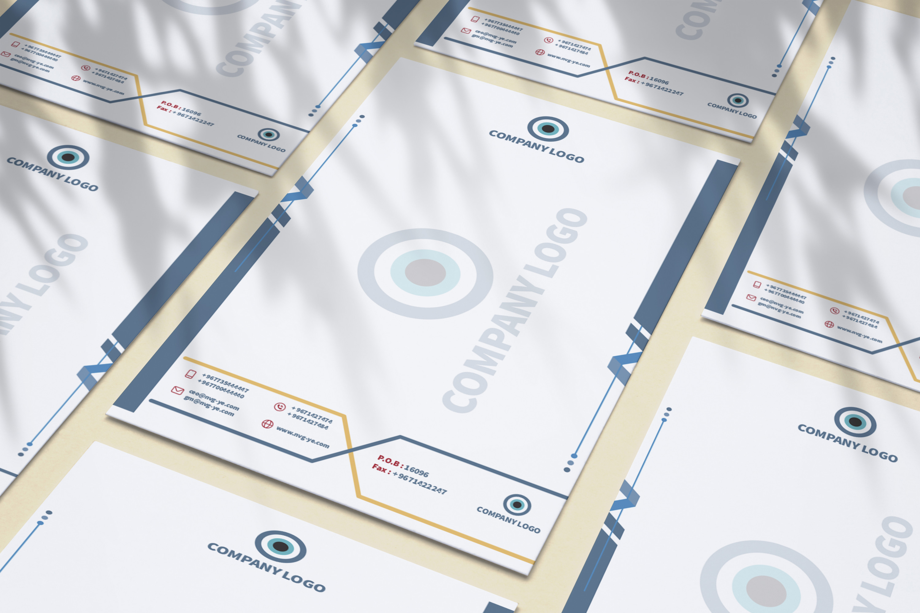 تصميم هوية بصرية كاملة وتصميم كرت شخصى وليترهيد.