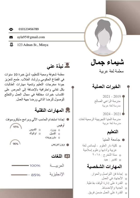 تصميم سيرة ذاتية احترافية