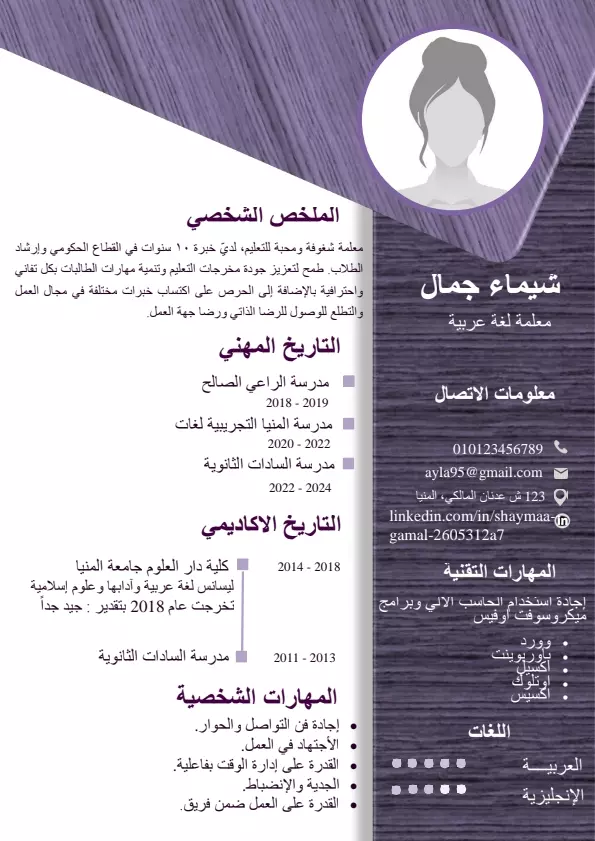 تصميم سيرة ذاتية احترافية