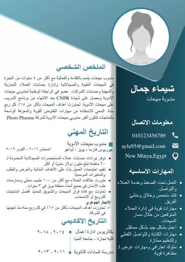 تصميم سيرة ذاتية احترافية