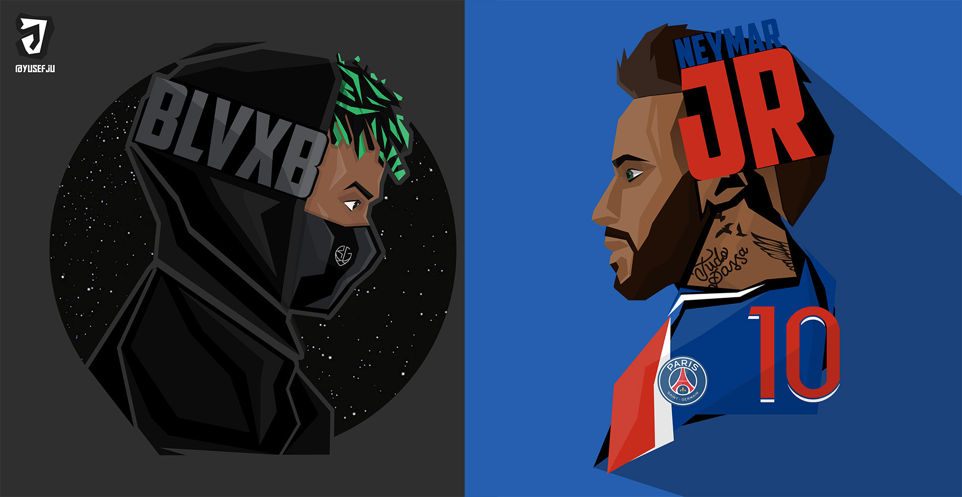 رسم فلات ارت بإسلوب مميز.