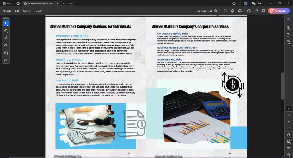 تصميم ملف بروفيل للشركة