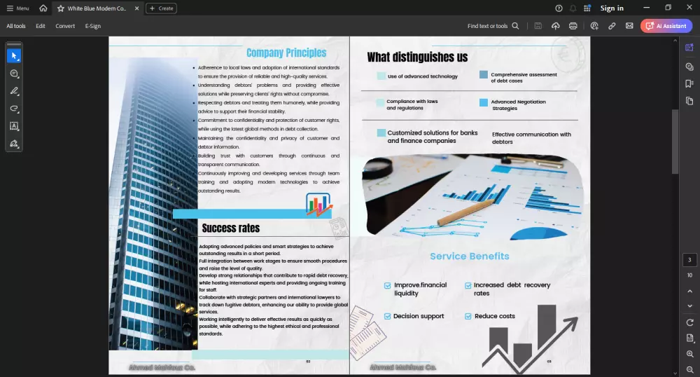 تصميم ملف بروفيل للشركة