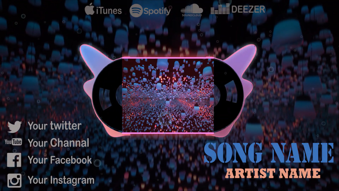 سوف اقوم بتصميم audio spectrum طيف موسيقي  مدته 300 ثانية