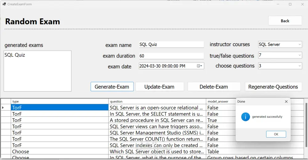 تطوير تطبيق اختبارات وامتحانات ديسكتوب (Quiz App) احترافي بـ C# / .NET